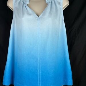 Time and Tru Ombre Blue Tank Top